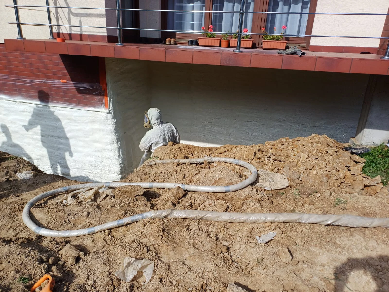 Nasza realizacja — natrysk na ścianach fundamentowych